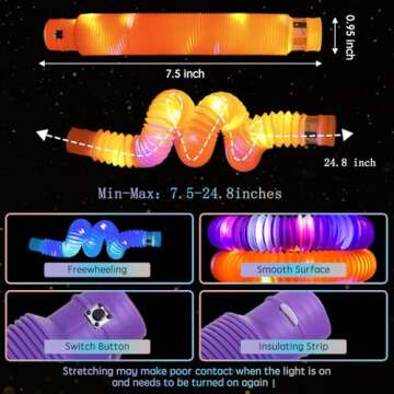 esycooying 36 Pack Glow Sticks Party Favors, Light up Toys Pop Tubes Bulk, LED Glow Necklaces Bracel...
