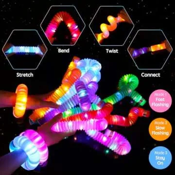esycooying 36 Pack Glow Sticks Party Favors, Light up Toys Pop Tubes Bulk, LED Glow Necklaces Bracelets Birthday Goodie Bag Stuffers, Glow in the Dark Halloween Party Supplies Gift Toys Prizes (36)