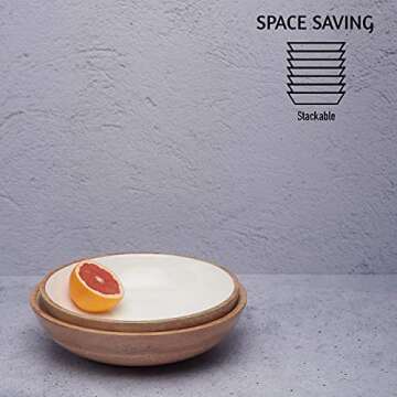 Wooden Serving Bowls for Parties or Large Salad Bowls, 12 inch and 11 inch Pasta Serving Bowls with Salad Spoons and Fork, Set of 2 Shallow Bowls, White