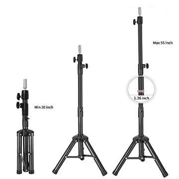 AliLeader 55 Inch Wig Stand Tripod Mannequin Head Stand Heavy Duty Wig Stand Tripod with Head Wig Head Stand for Styling Wig Head Stand with Mannequin Head (Mannequin Head Not Included)