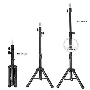 AliLeader 55 Inch Wig Stand Tripod Mannequin Head Stand Heavy Duty Wig Stand Tripod with Head Wig Head Stand for Styling Wig Head Stand with Mannequin Head (Mannequin Head Not Included)
