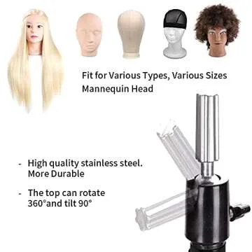 AliLeader 55 Inch Wig Stand Tripod Mannequin Head Stand Heavy Duty Wig Stand Tripod with Head Wig Head Stand for Styling Wig Head Stand with Mannequin Head (Mannequin Head Not Included)