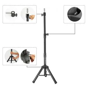 AliLeader 55 Inch Wig Stand Tripod Mannequin Head Stand Heavy Duty Wig Stand Tripod with Head Wig Head Stand for Styling Wig Head Stand with Mannequin Head (Mannequin Head Not Included)