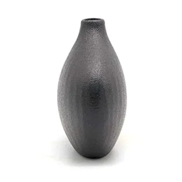 NEWQZ Decorative Vase, Small Black Ceramic Vase for Tabletop Decor, Stoneware for Floral Flower,4.7" H