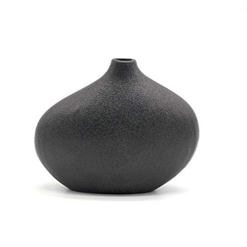 NEWQZ Decorative Vase, Small Black Ceramic Vase for Tabletop Decor, Stoneware for Floral Flower,4.7" H