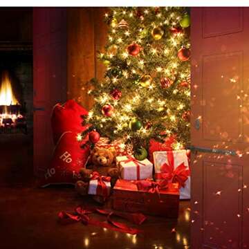 Holiday Essence Clear Warm White Christmas String Lights 20 Ft White Wire 100 Christmas Decorative Lights Set Static and Flashing for Indoor Outdoor Use Tree Decor UL Listed