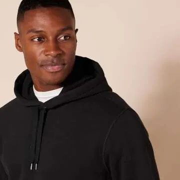 Amazon Essentials Men's Sweatshirt Hoodie, Black Heather, Small, Big & Tall Options Available
