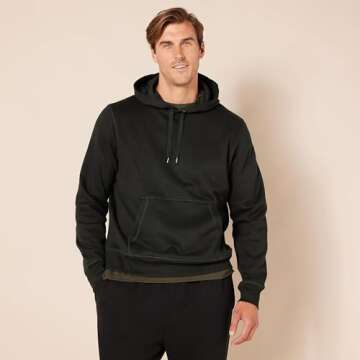 Amazon Essentials Men's Sweatshirt Hoodie, Black Heather, Small, Big & Tall Options Available