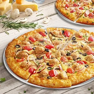 Deedro Stainless Steel Pizza Pans, 13½ Inch, 2 Pack