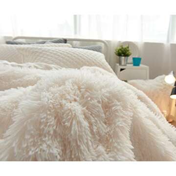 Ceruleanhome 1pc 100% Velvet Flannel Duvet Cover, Solid Color, No Inside Filler, Zipper Close (Queen 1pc Duvet Cover, White)