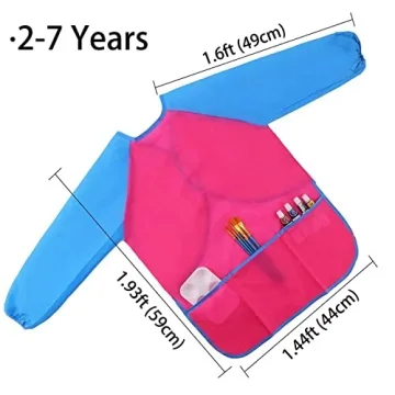Zkptops Kids Art Smocks Waterproof for Ages 3-7