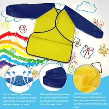 Zkptops Kids Art Smocks Waterproof for Ages 3-7