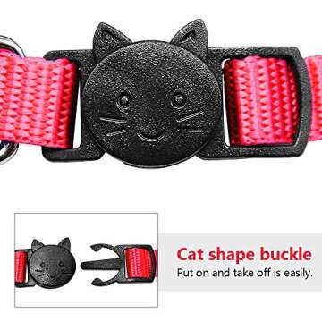 WFRLQ Cat Collar,Personalized Embroidered Nylon Cat ID Collars with Bell - Custom Text with Pet Name and Phone Number … (Cat Collar)