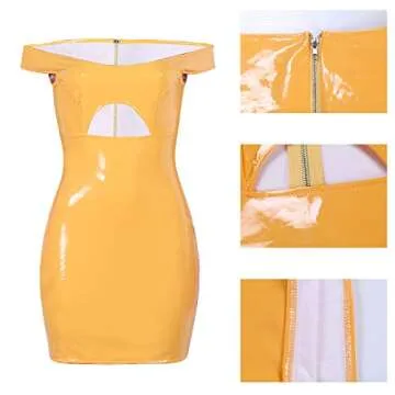 Doris Apparel Sexy PU Leather Bodycon Dress