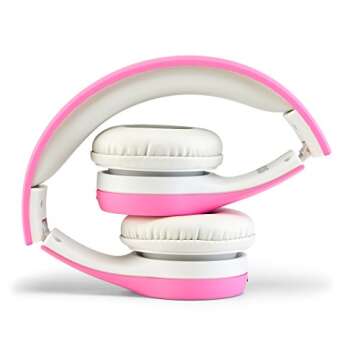 NENOS Children Kids Children's Volume Limited Headphones for Kids Foldable (Pink)
