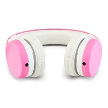 NENOS Children Kids Children's Volume Limited Headphones for Kids Foldable (Pink)