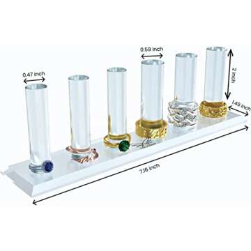 FAIRY DECOR Ring Holder for Jewelry Organizer - Acrylic Ring Stand for Girls Gift - Clear Ring Organ...