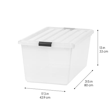 IRIS USA 91 Quart Stackable Storage Bins with Lids