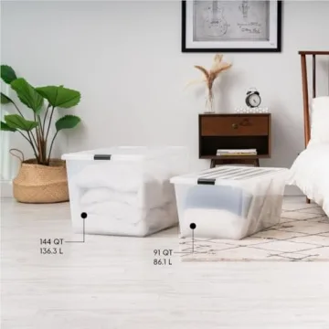 IRIS USA 91 Quart Stackable Storage Bins with Lids