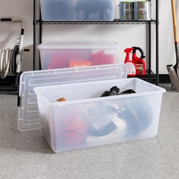 IRIS USA 91 Quart Stackable Storage Bins with Lids