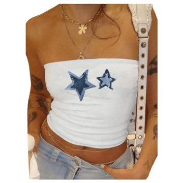 Trendy SHENHE Strapless Star Print Tube Top for Women