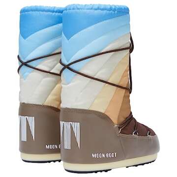 Moon Boot, Icon Rainbow Unisex Boots, 42/44, Shitake/Brown-Blue
