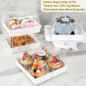 JuneHeart 30 Pack Disposable Charcuterie Boxes with Lids