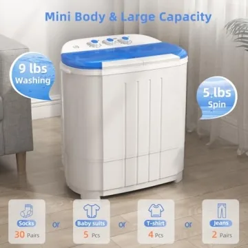 VCJ Compact Twin Tub Washing Machine for Apartments