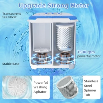 VCJ Compact Twin Tub Washing Machine for Apartments