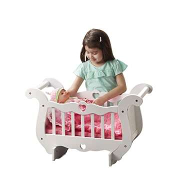 Melissa & Doug Wooden Doll Crib with Bedding