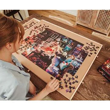 Horror Night Watch Party 1000-Piece Jigsaw Puzzle by Rachid Lotf | Brain Teaser for Adults, Educational Developmental Toys & Games, Building Kit Activities to Encourage Creative Play | 28 x 20 Inches