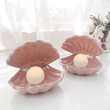 YYSS Japanese Style Ceramic Shell Night Light for Gifts