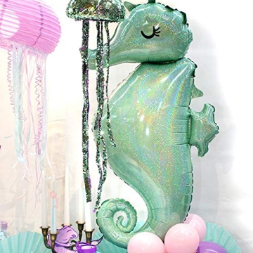 Anagram 3780001 Mermaid Wishes Seahorse Supershape Foil Balloon