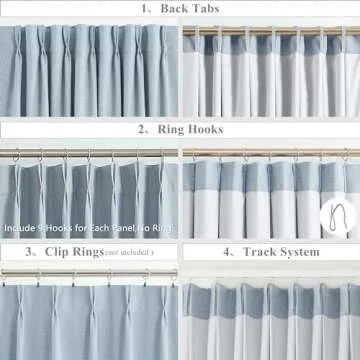 WEST LAKE 102 Inches Long Dusty Blue Bailey Pinch Pleat Full Blackout Curtains with Liners,Linen Textured Drapes for Modern Bedroom Living Room,Thermal Insulating Backtab Window Treatment,40"Wx102"Lx2