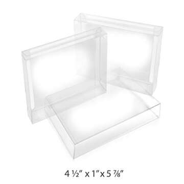 NobleWorks - Discontinued Card -50 Crystal Clear Boxes (4.5 x 1 x 5.87 Inch) - Protects Photos, Party Favors, A2 Envelope Protectors - Easy Set-up Plastic Box BOX4-1/2X1X5-7/8-B50 BOX4-1/2X1X5-7/8-B50