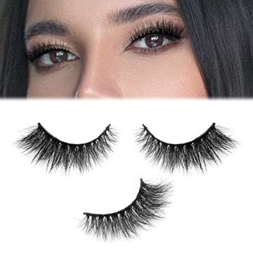 Barbiely 16MM Mink Eyelashes, 3 Pairs 3D Mink Lashes, Criss-cross False Eyelashes, Super Fluffy Full Strip Lashes Mink Lashes, 100% Handmade & Cruelty-Free Fluffy Volume Wispy Lashes(FLAWLESS)