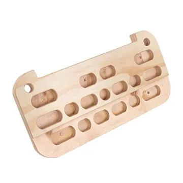Wooden Hangboard for Rock Climbing Grip Training - 17 Holds