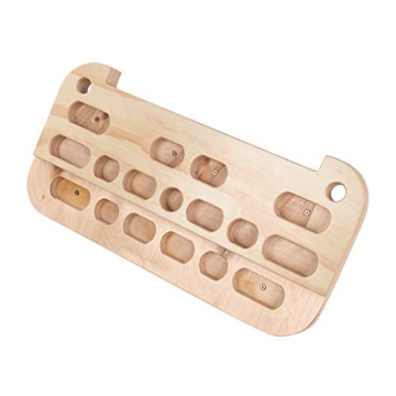 Wooden Hangboard for Rock Climbing Grip Training - 17 Holds