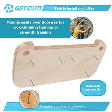 Wooden Hangboard for Rock Climbing Grip Training - 17 Holds