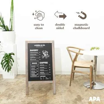 Ilyapa Wooden A-Frame Sign - Magnetic Sidewalk Chalkboard