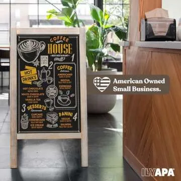 Ilyapa Wooden A-Frame Sign - Magnetic Sidewalk Chalkboard