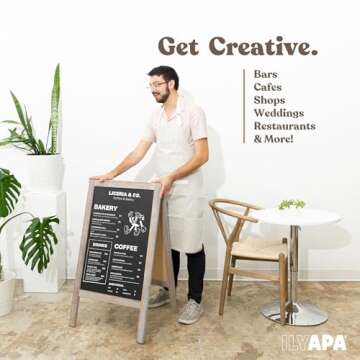 Ilyapa Wooden A-Frame Sign - Magnetic Sidewalk Chalkboard