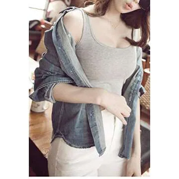 HZH Short Yoga Dance Athletic Tank Crop Tops Shirts for Women or Teens(3 Pack)(S,Black White Grey)