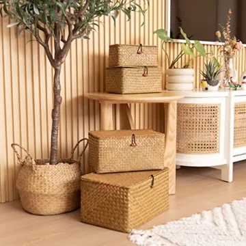 Natural Seagrass Storage Baskets - Elegant Organization Solutions