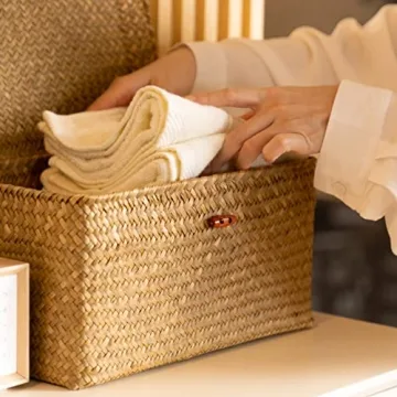 Natural Seagrass Storage Baskets - Elegant Organization Solutions