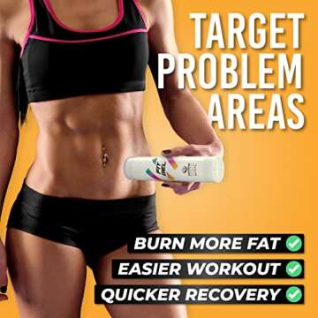 Fit Gel Workout Enhancer Roll-On Gel Stick (Coconut Scent) | Hot Cream | Ideal with FitGel Waist Trimmer | Boost Your Workout and Increase Sweat | Sweet Scent, Easy Applicator Stick