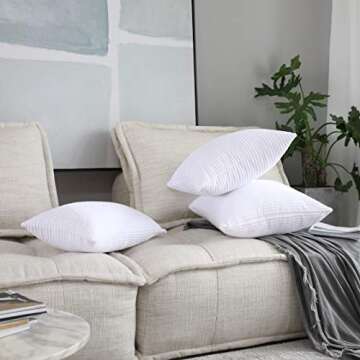 Home Brilliant White Euro Shams Set of 2 Pillow Covers