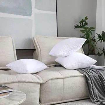 Home Brilliant White Euro Shams Set of 2 Pillow Covers