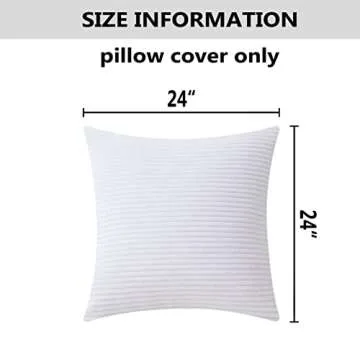 Home Brilliant White Euro Shams Set of 2 Pillow Covers