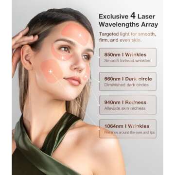 JOVS 4D Laser Light Therapy Mask, Red Light Therapy for Face with 4 Different Wavelength Adopted FPT Concentrated Technology, 3 Modes Portable Face Mask for Anti-aging